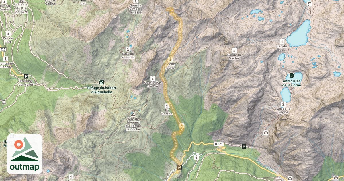 Map of Dent du Pra — Le Rivier d'Allemont
