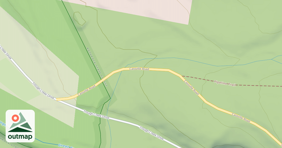 Map of Rothrock State Forest Trough Creek Snowmobile Trails