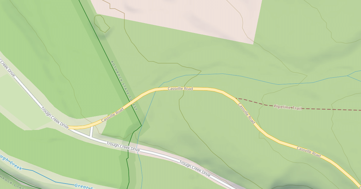 Map preview of Rothrock State Forest Trough Creek Snowmobile Trails