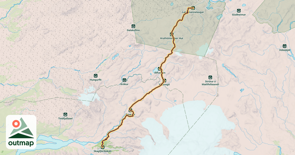 Map of Laugavegur Trail
