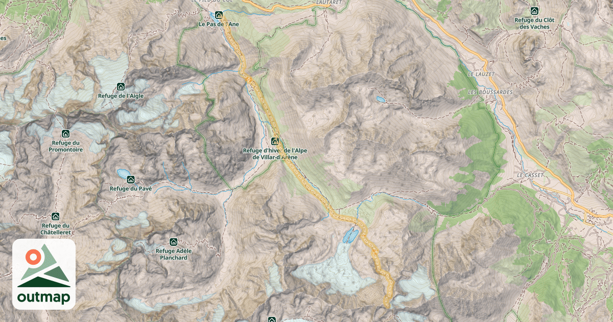 Map of Les Agneaux — Pied du Col