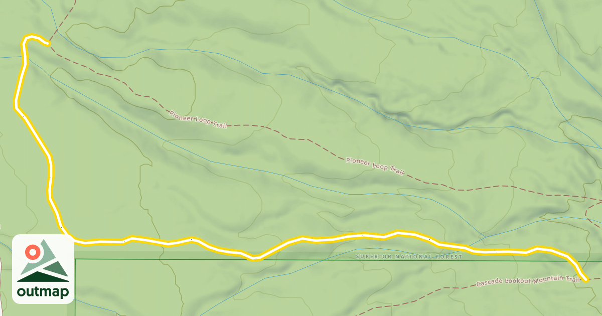 Map of Cascade Upper Ridge Run