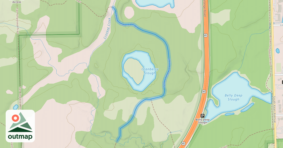 Map of Yellow Unpaved Trail