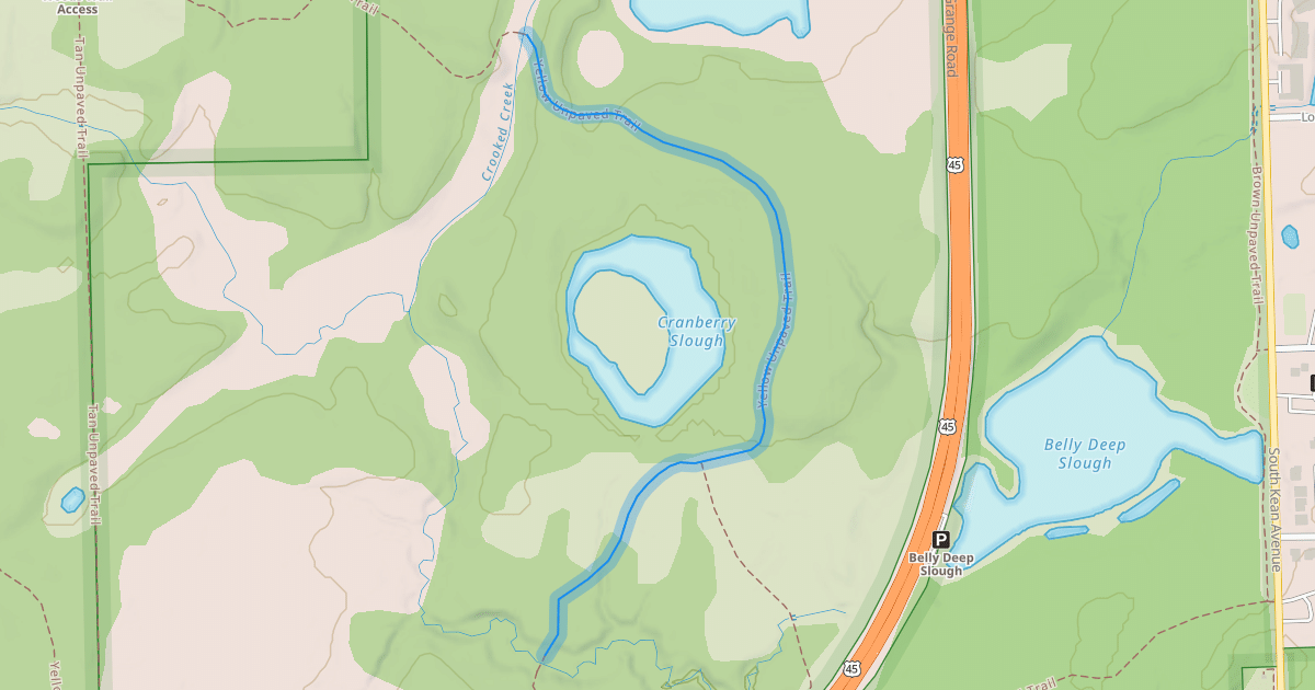 Map preview of Yellow Unpaved Trail