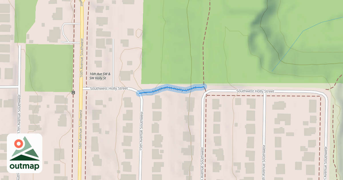 Map of Southwest Holly Street