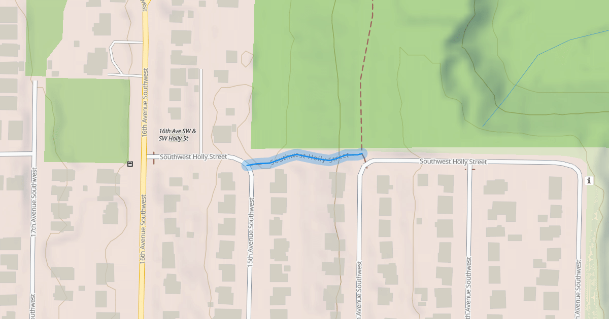 Map preview of Southwest Holly Street