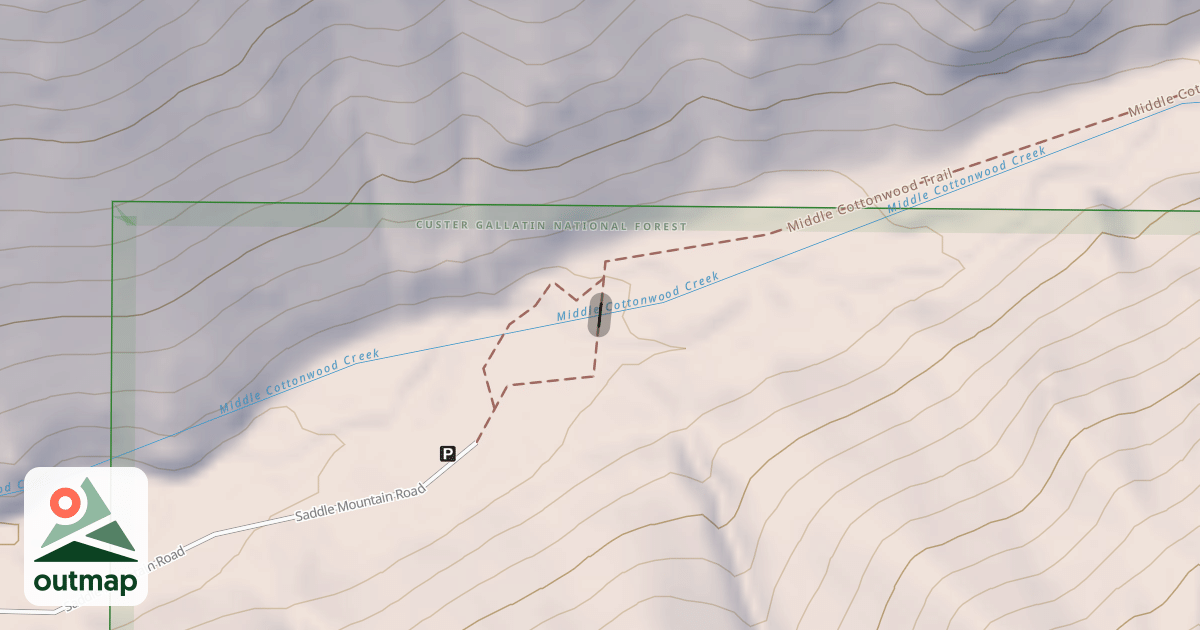 Map of Middle Cottonwood Trail