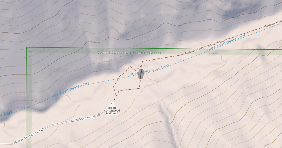 Map preview of Middle Cottonwood Trail