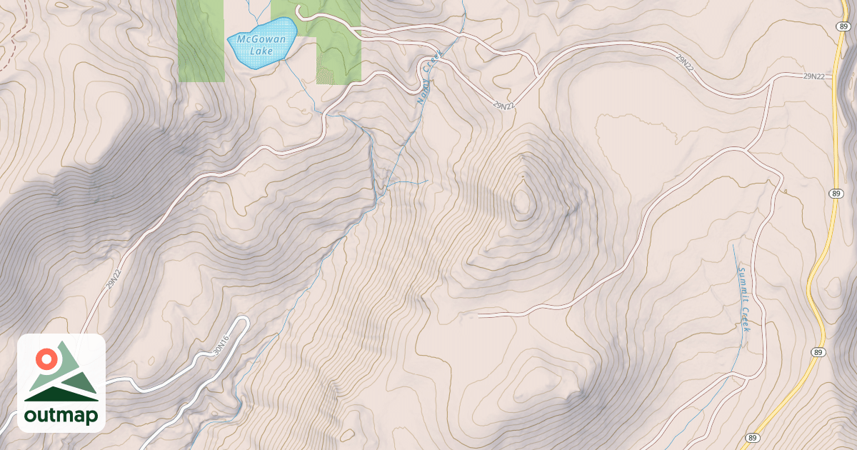 Map of MCGOWAN LAKE