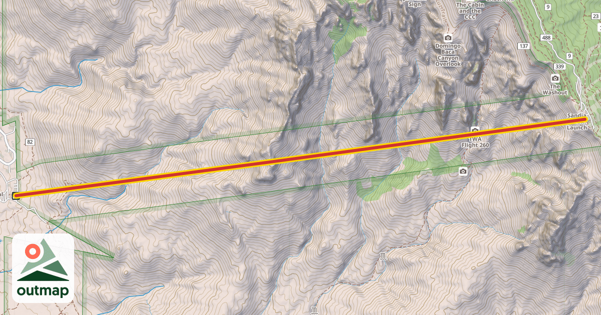 Map of Sandia Peak Aerial Tramway