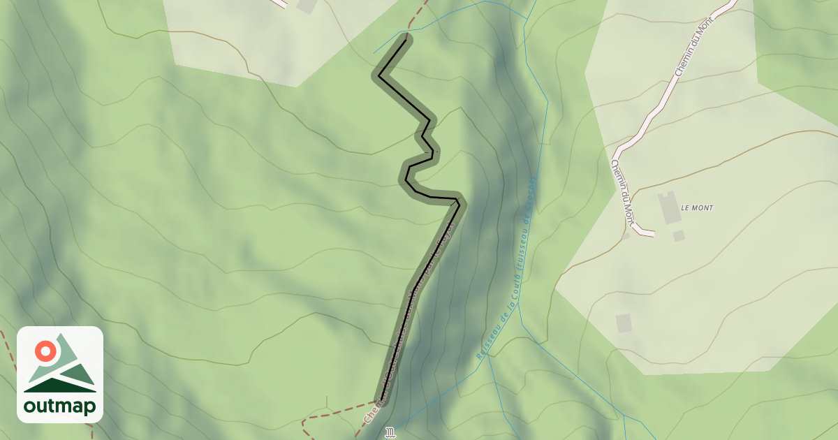Map of Chemin d'Outrechaise aux Mans par le Fayat