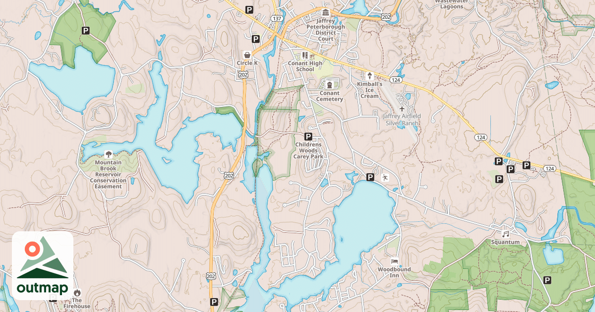Map of Monadnock Rec. Rail Trail