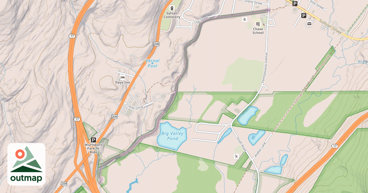 Map of D&H Canal Linear Park Towpath Trail