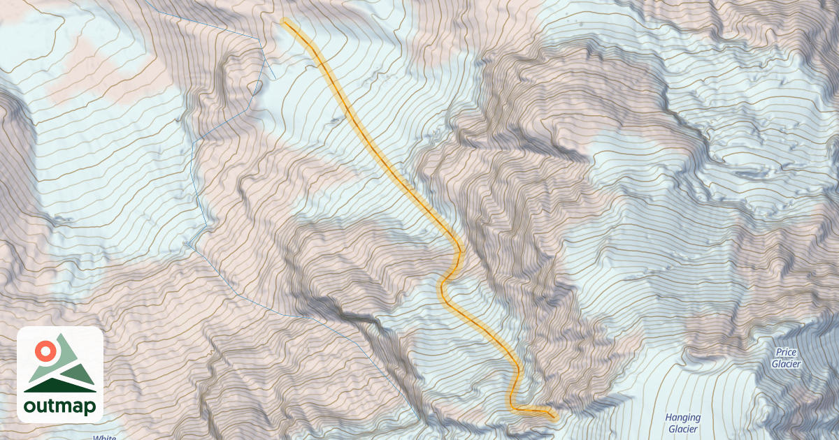 Map of Mount Shuksan Northwest Couloir