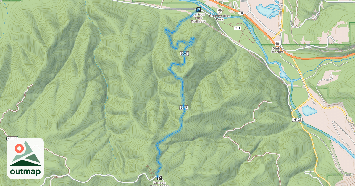 Map of Larison Rock Trail #3607