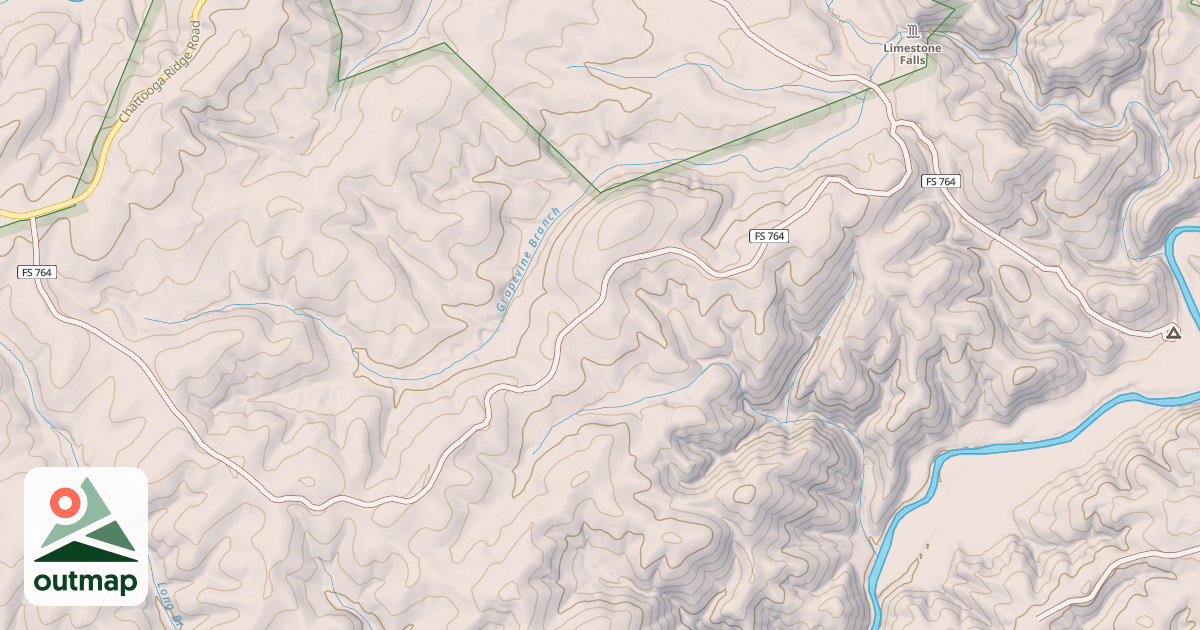 Map of GRAPEVINE BRANCH
