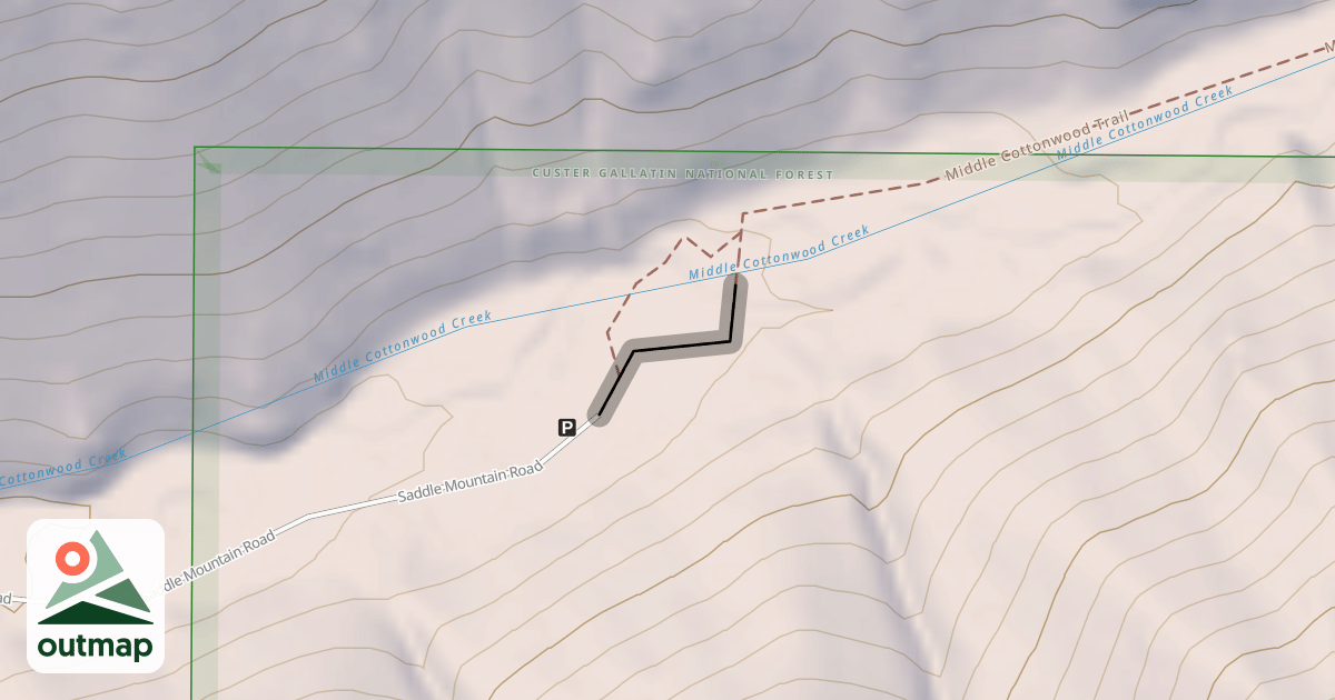 Map of Middle Cottonwood Trail