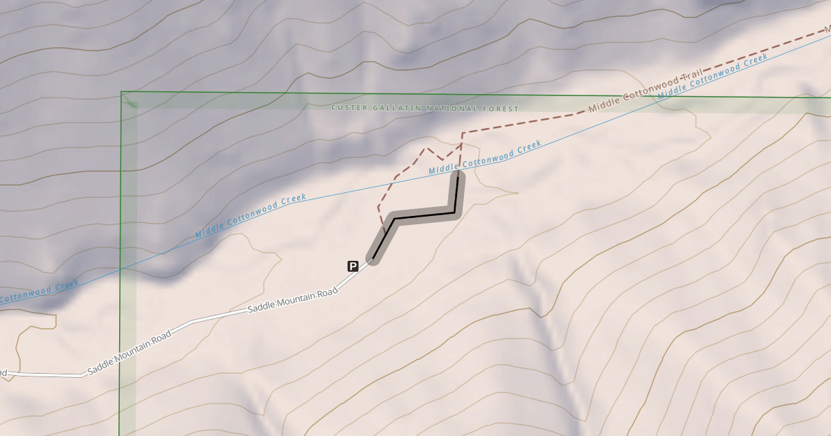 Map preview of Middle Cottonwood Trail