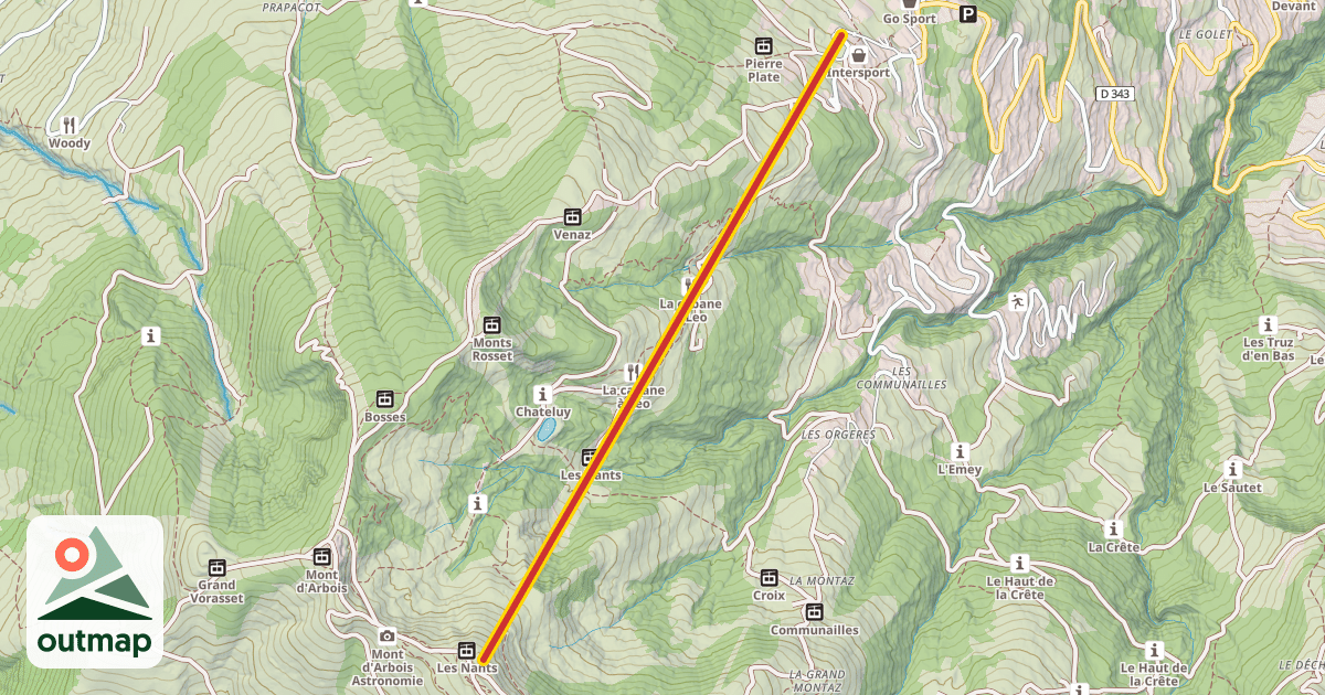 Map of Bettex - Arbois