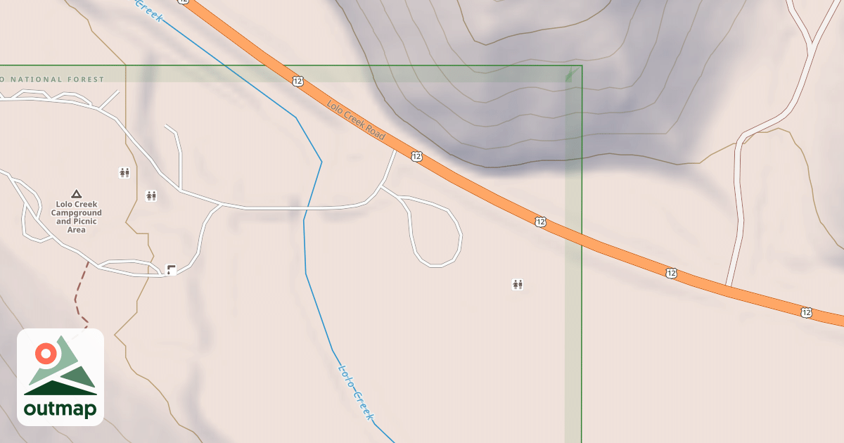 Map of LOLO CREEK C.G. PICNIC LOOP A