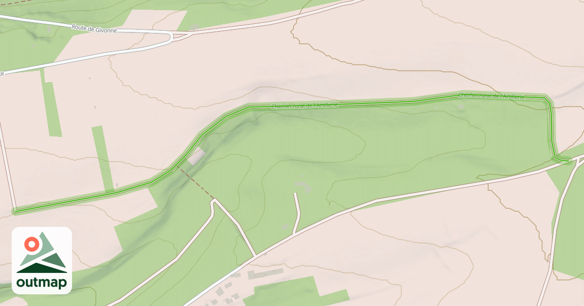 Map of Chemin rural de l'Artillerie