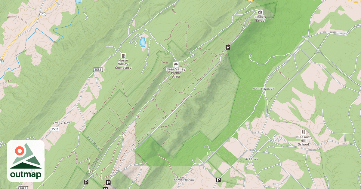 Map of Bear Valley Snowmobile Trails