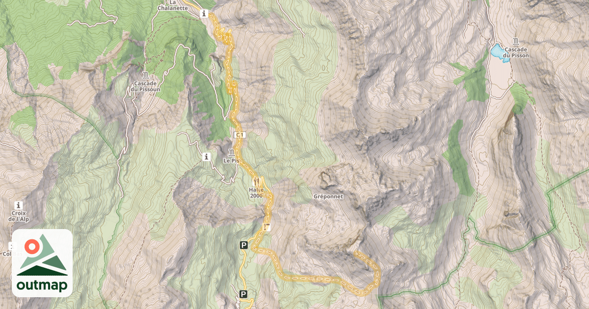 Map of Le Jas du Chamois — Barrière de la Combette