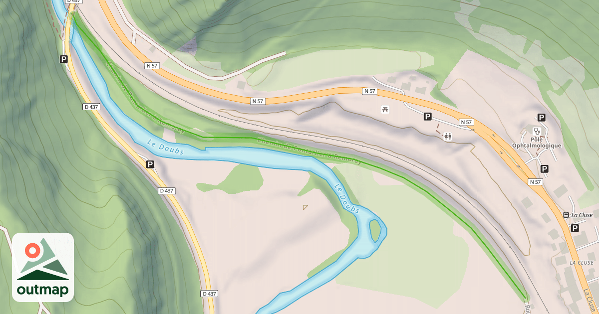Map of Chemin de Pontarlier à Remoray