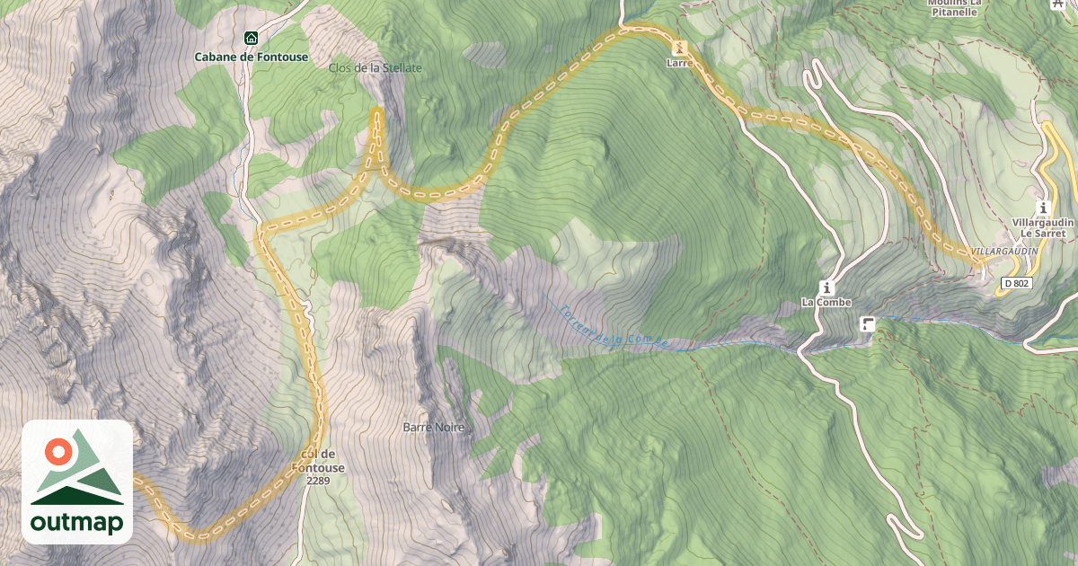 Map of Dent de Ratier — Villargaudin