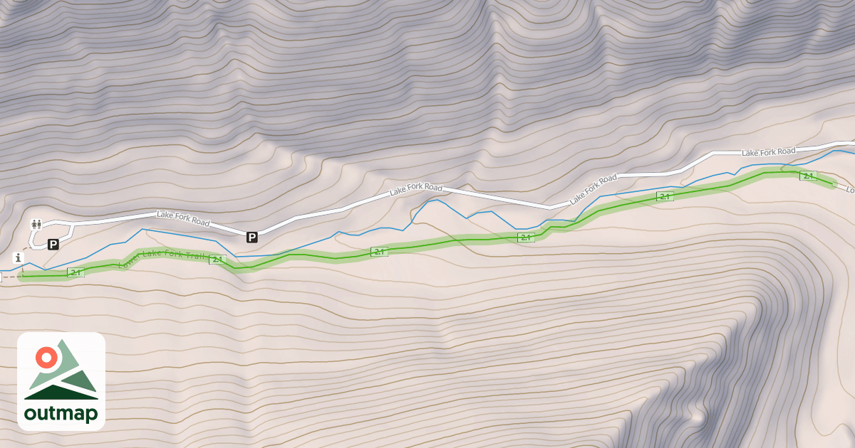 Map of Lower Lake Fork Trail