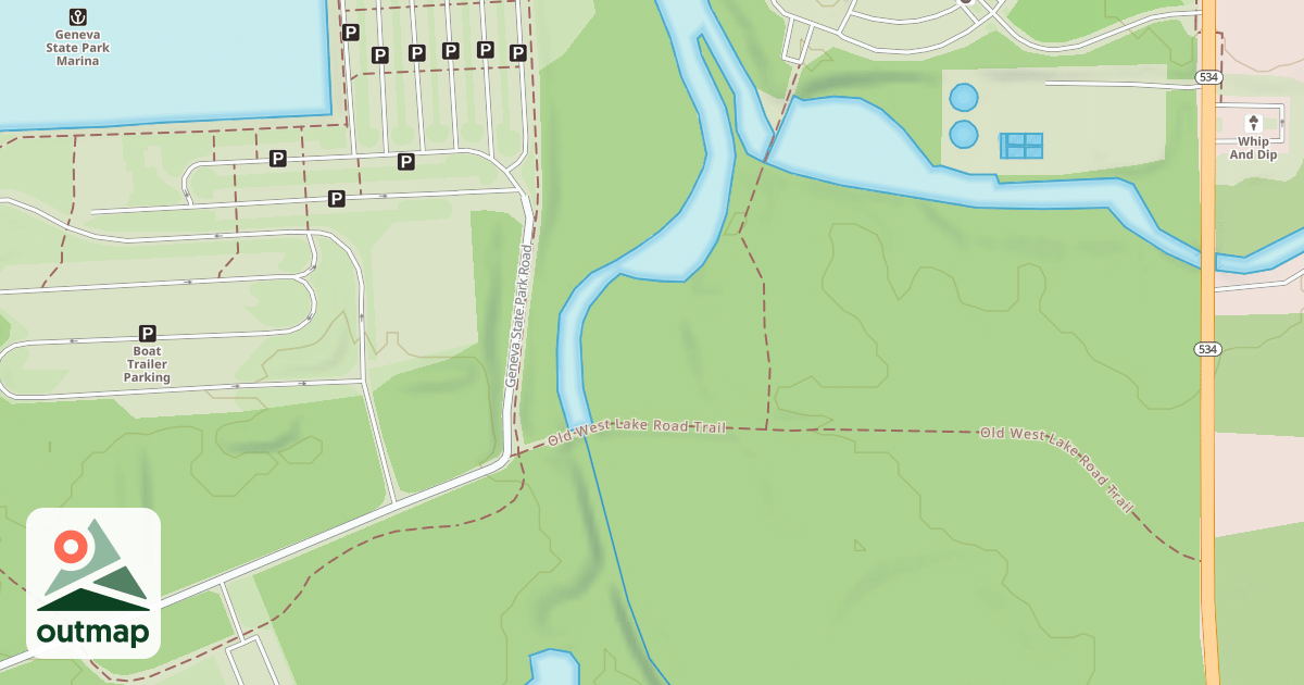 Map of Yellow (Hiking And Snowmobile)