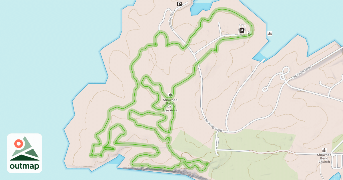 Map of Shawnee Bend Bluff Trail