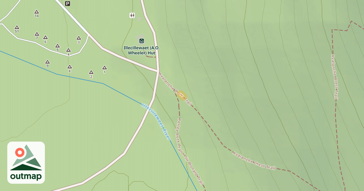 Map of Avalanche Crest Trail