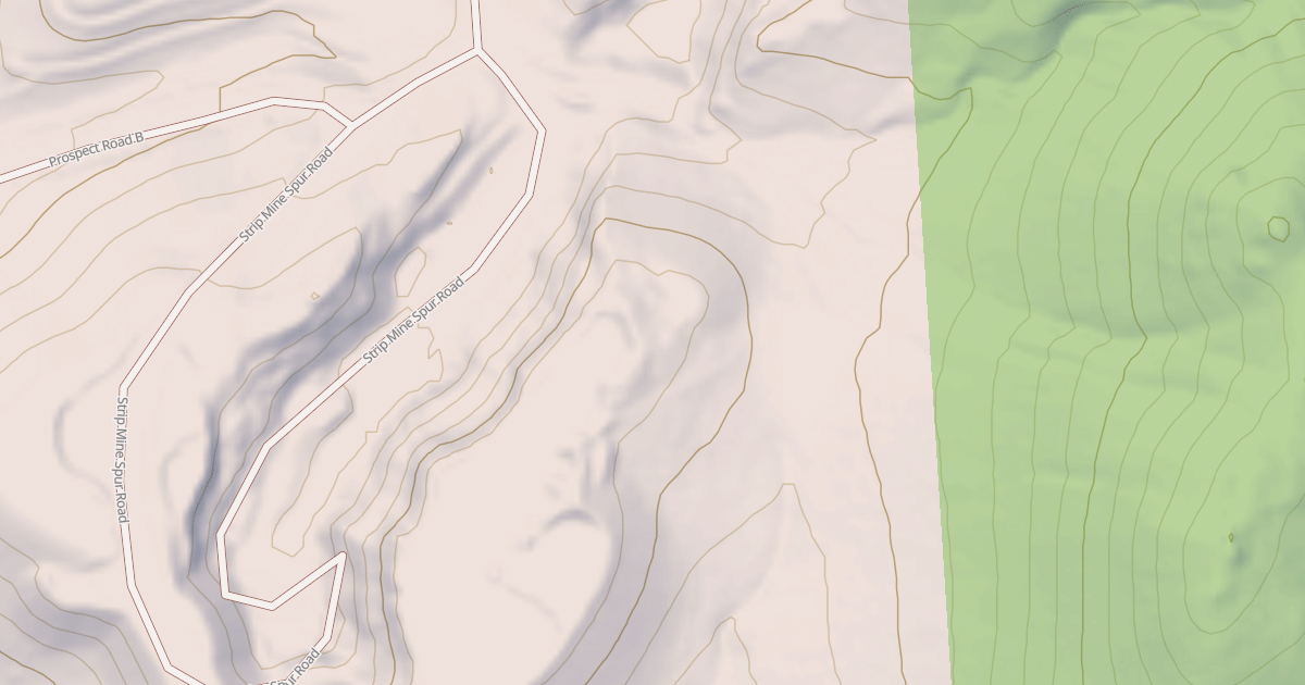 Map preview of STRIP MINE SPUR ROAD