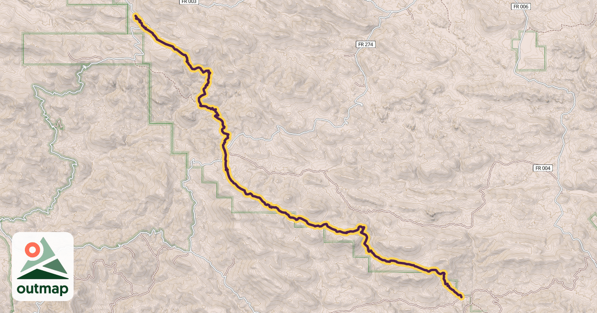 Map of South Boundary Trail