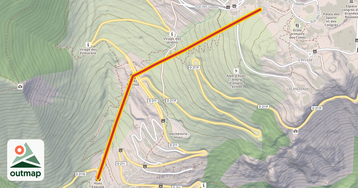 Map of Huez Express