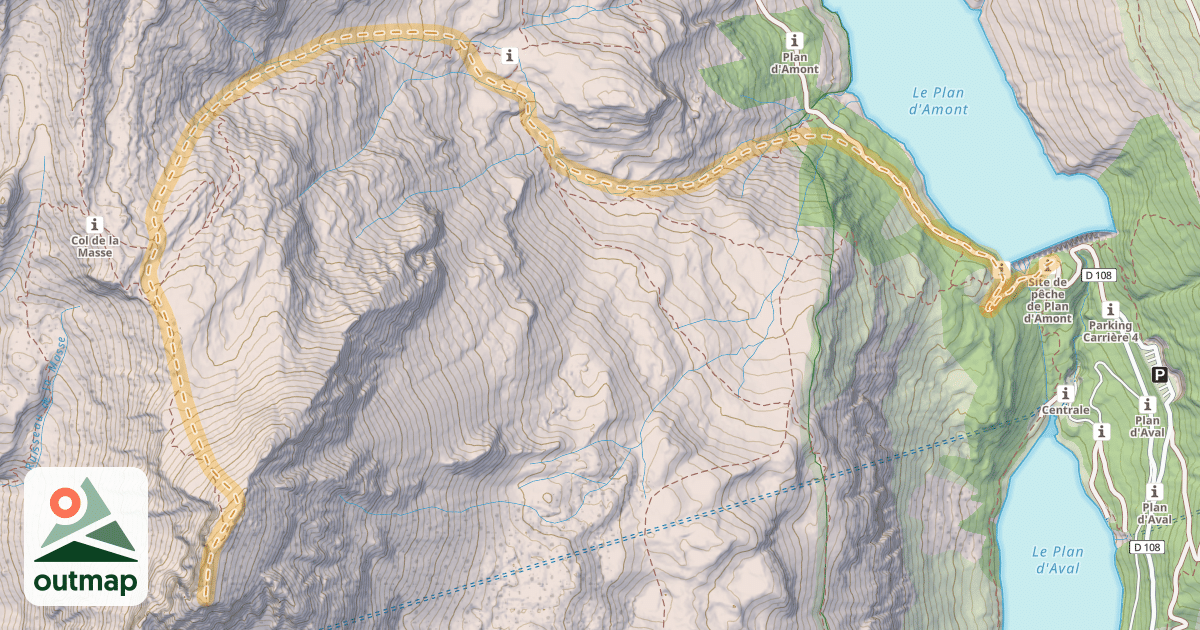 Map of Le Rateau d'Aussois — Aussois (Plan d'Amont)