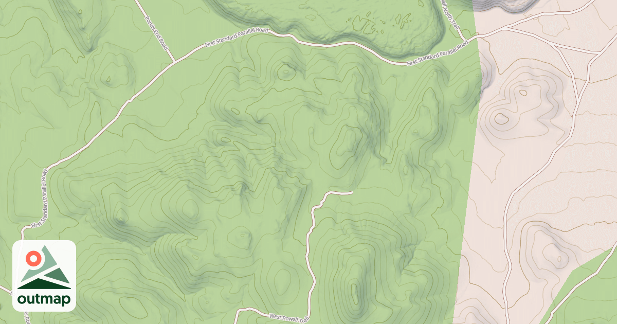 Map of 1ST STANDARD PARALLEL ROAD