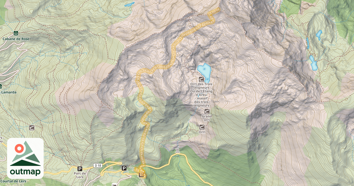 Map of Pic des Trois Seigneurs — Le Tir
