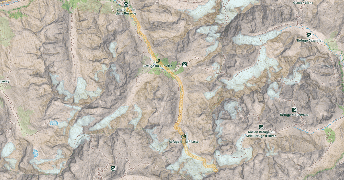 Map preview of Col de la Condamine — La Bérarde