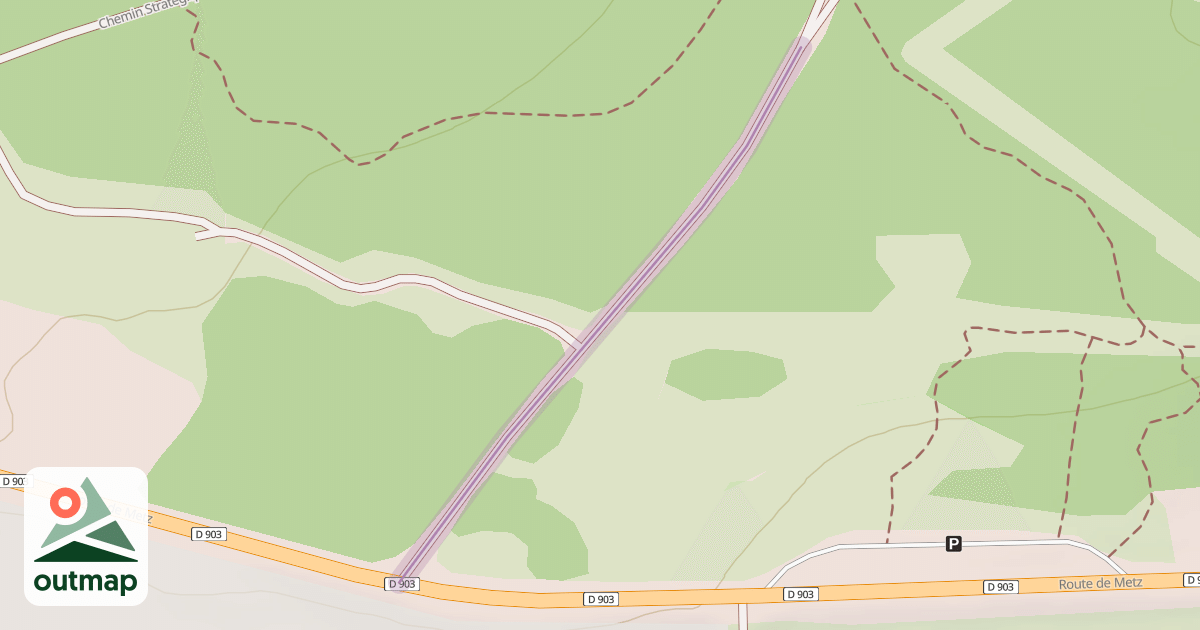Map of Chemin Stratégique de la Redoute de Dugny au Fort du Rozelier