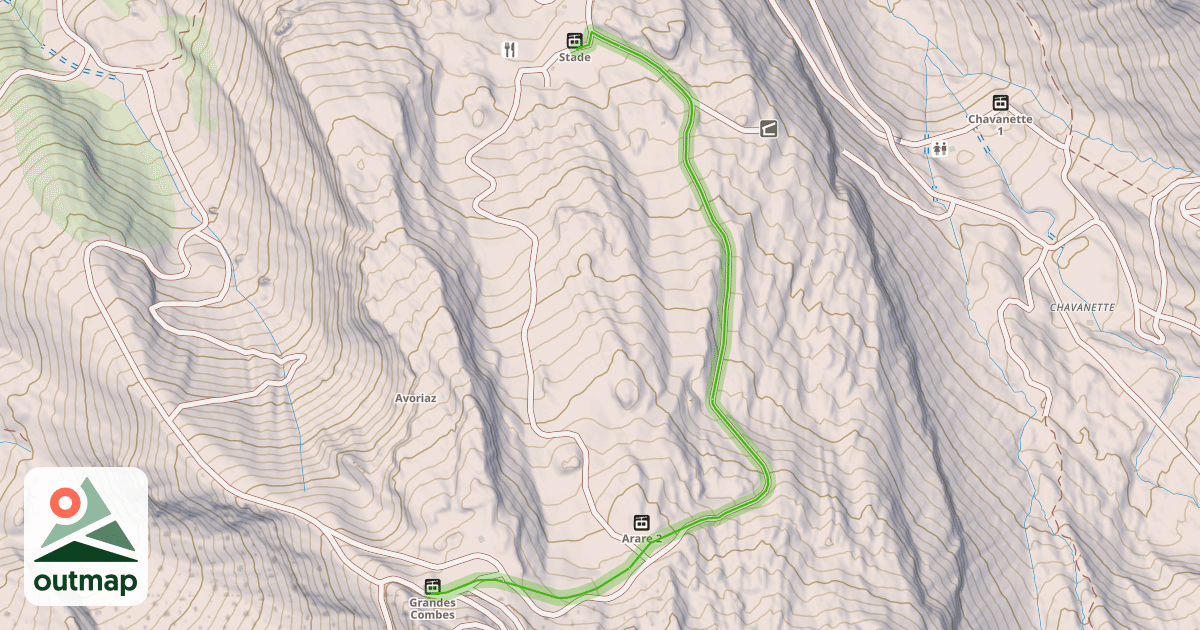 Map of Bleue du Lac