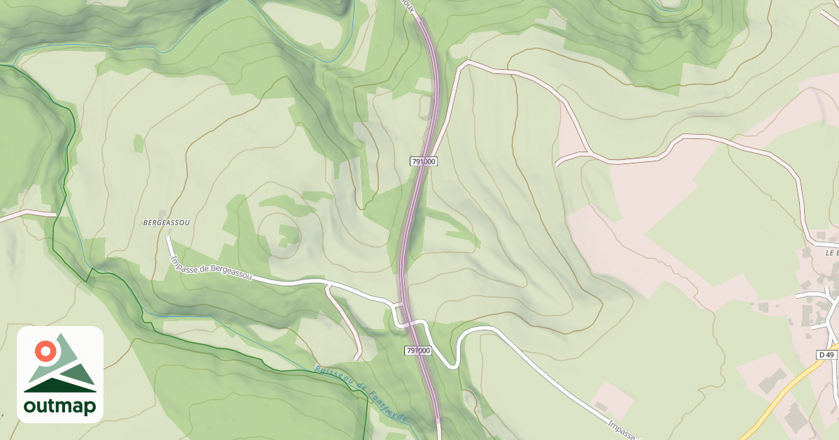 Map of Ligne Inachevée du Puy à Lalevade-d'Ardèche dite "Transcévenole"