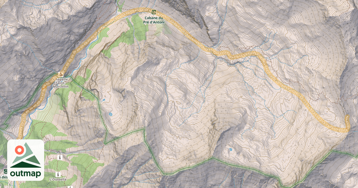 Map of Col de la Regue — Champ Perchier