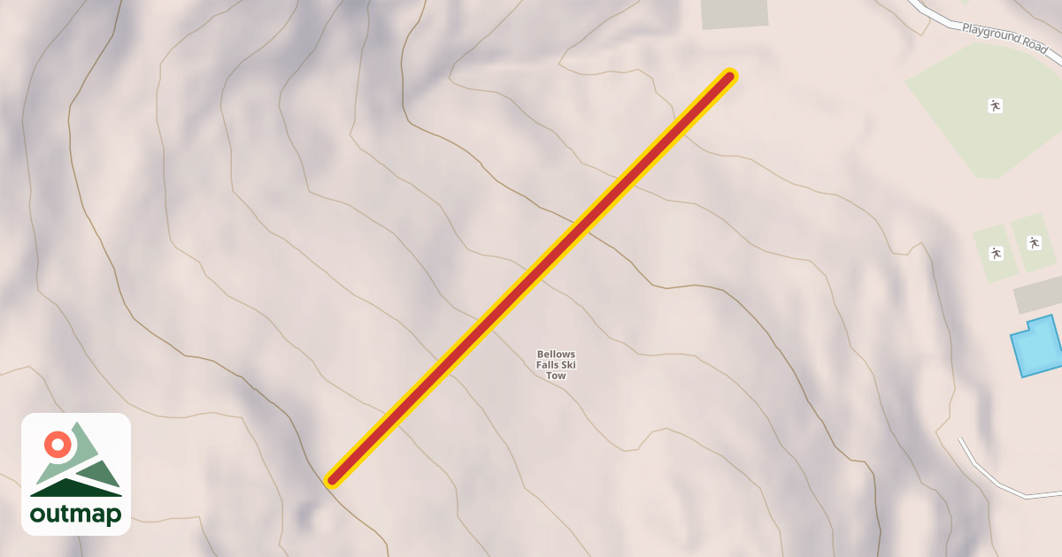 Map of Bellows Falls Rope Tow