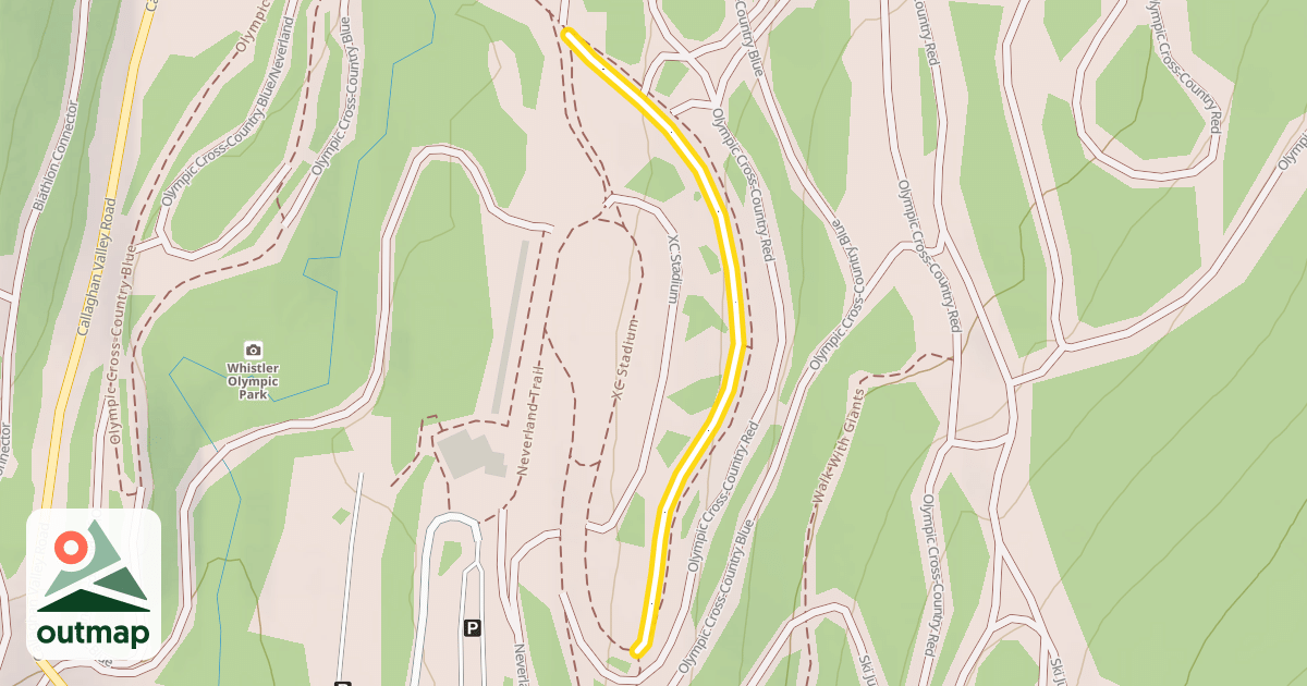 Map of Olympic Cross-Country Red/Blue