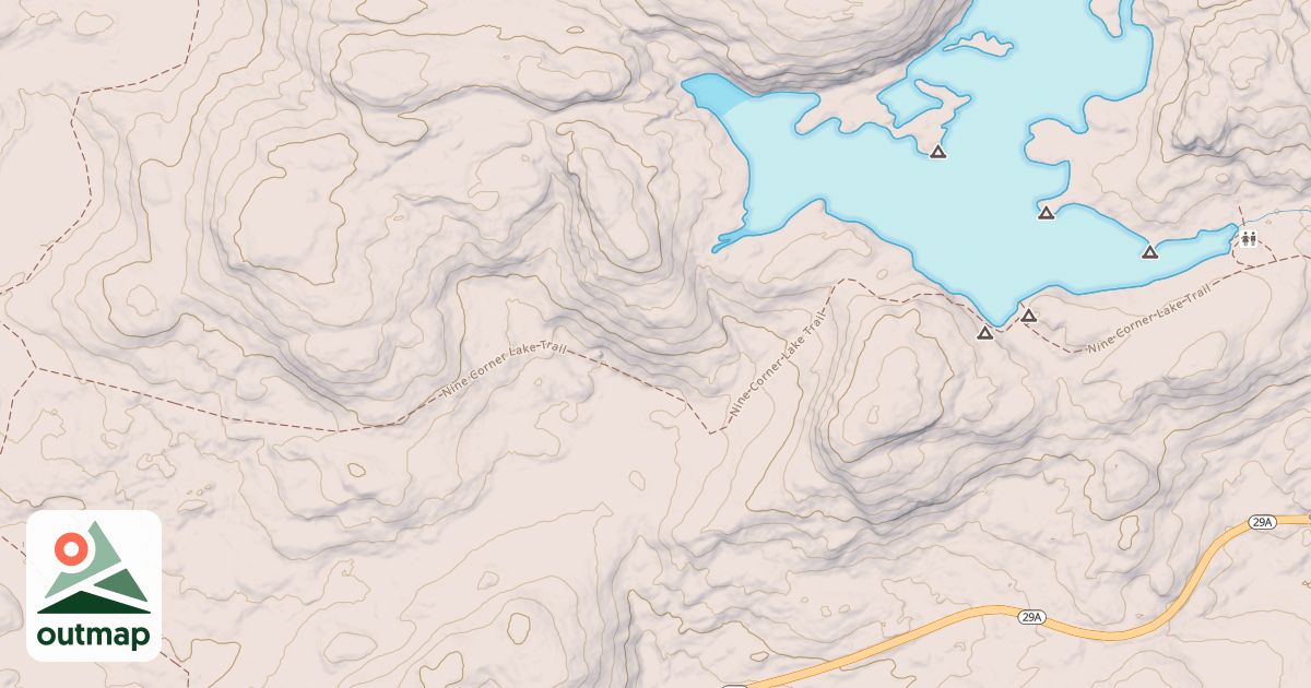 Map of Nine Corner Lake Trail