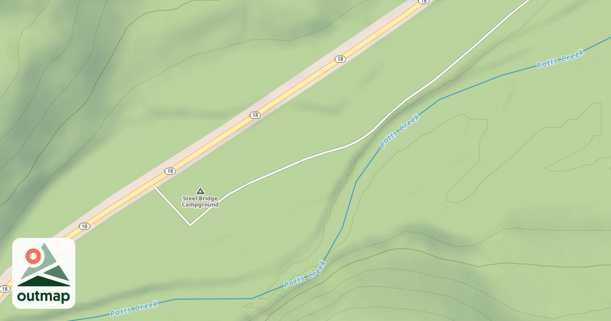 Map of STEEL CAMPGROUND ENTRANCE