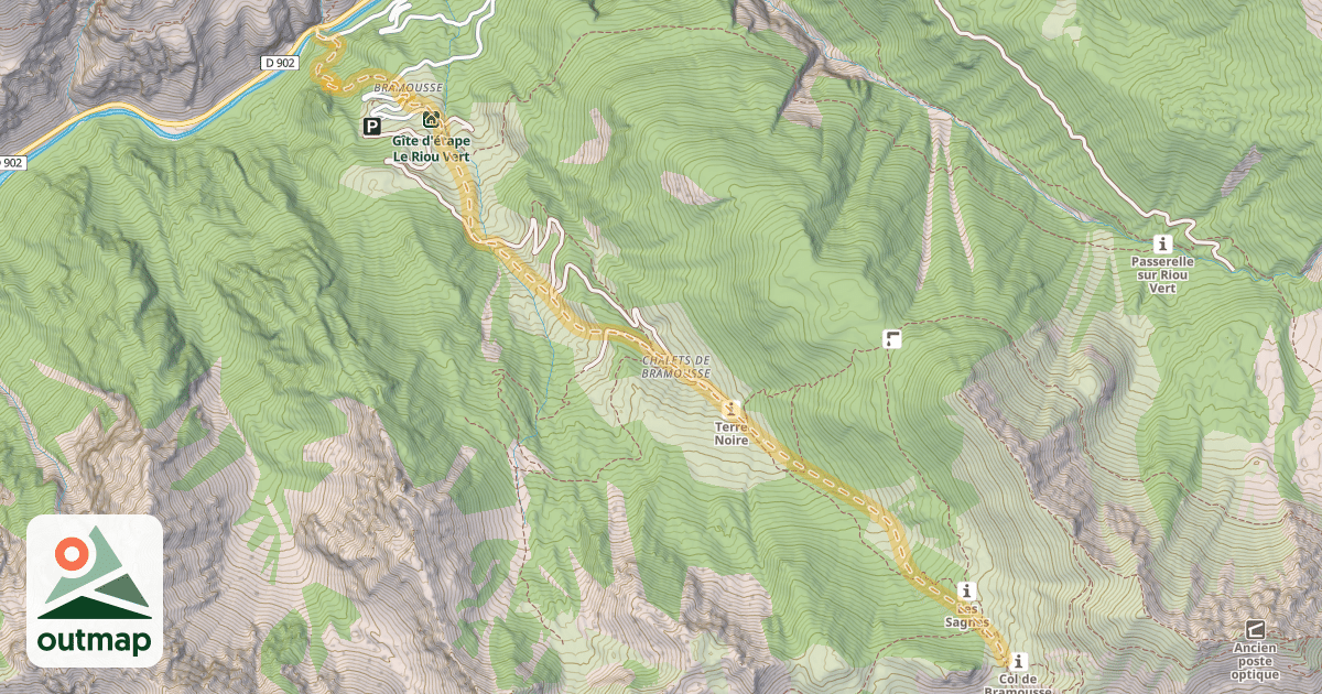 Map of Col de Bramousse — Pont de Bramousse
