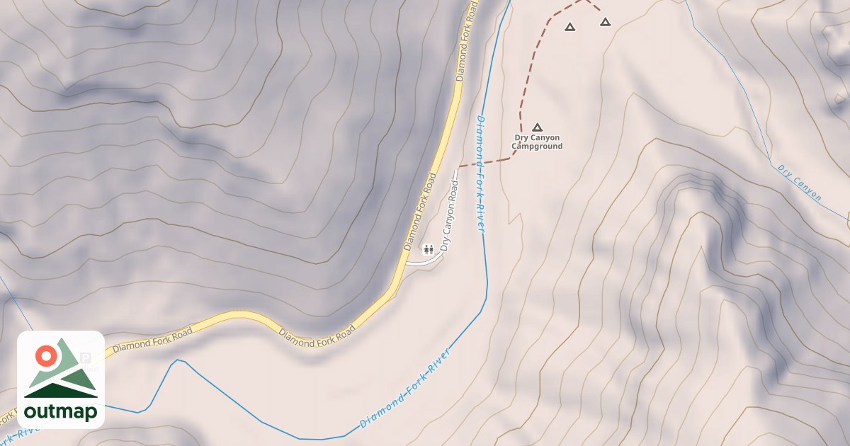 Map of DRY CANYON (DIAMOND FORK)